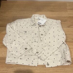 H&M Cream Jacket with Black Polka Dots
